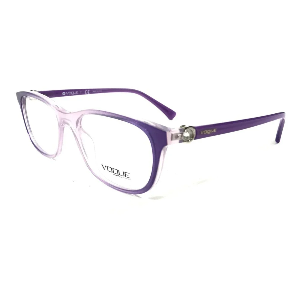 Vogue Eyeglasses Frames VO5225-B 2645 Clear Purple Cat Eye Silver 51-18-140